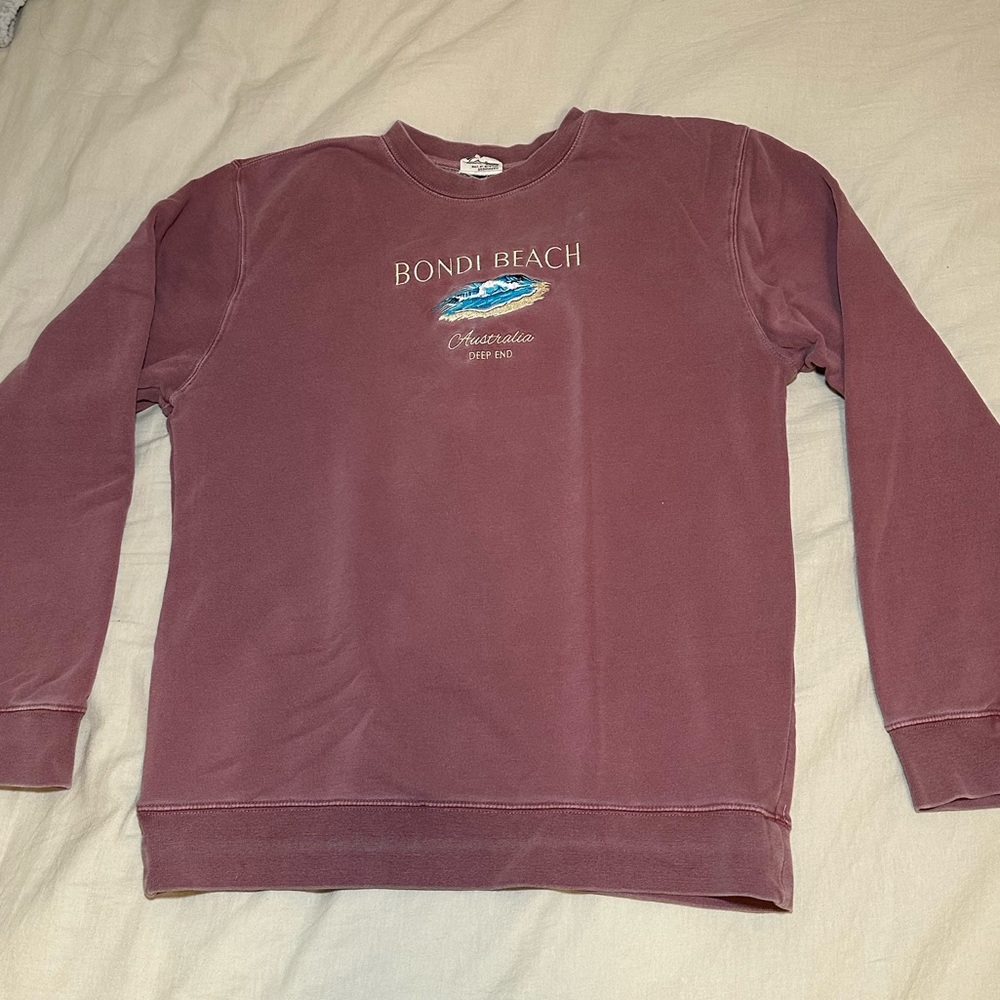 Deep-End Bondi Beach maroon crewneck sweatshirt